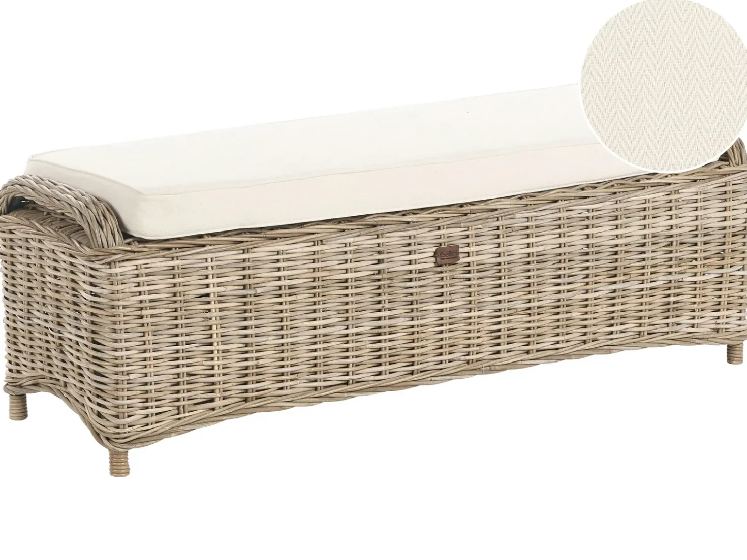 Ottomana da giardino SUSUA 140 cm Rattan Naturale