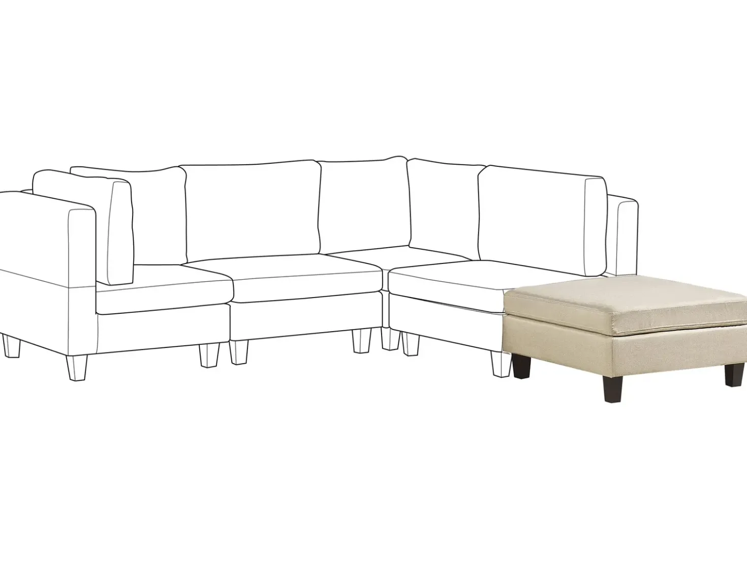 Ottomana FEVIK Tessuto Beige