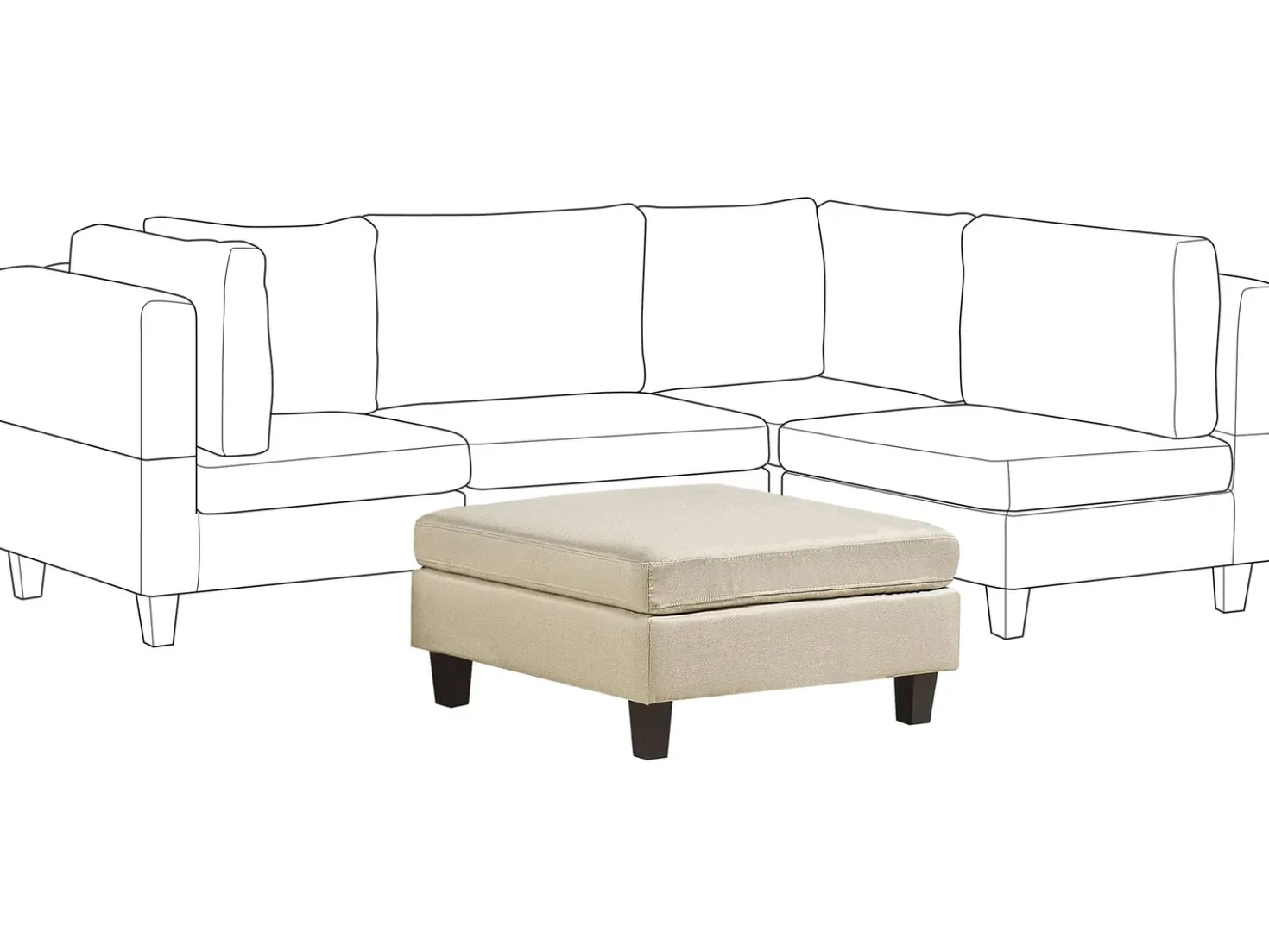 Ottomana FEVIK Tessuto Beige