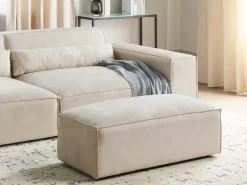 Ottomana HELLNAR Velluto Beige chiaro