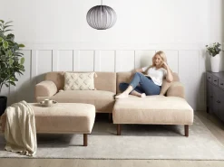 Ottomana HOLT Tessuto Beige
