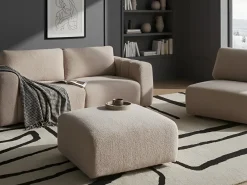 Ottomana KIVVIK Bouclé Beige