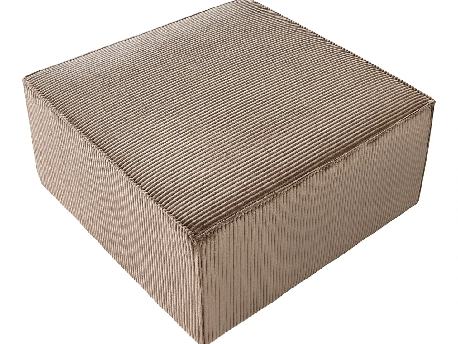 Ottomana LEMVIG Velluto a coste Beige sabbia