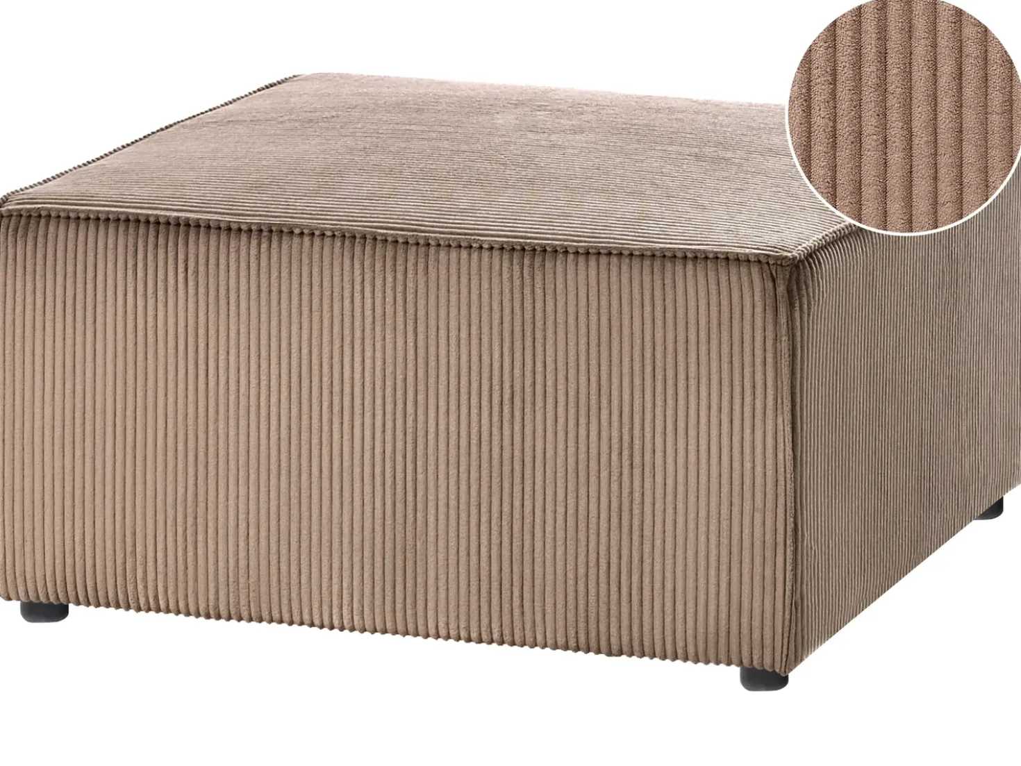 Ottomana LEMVIG Velluto a coste Beige sabbia