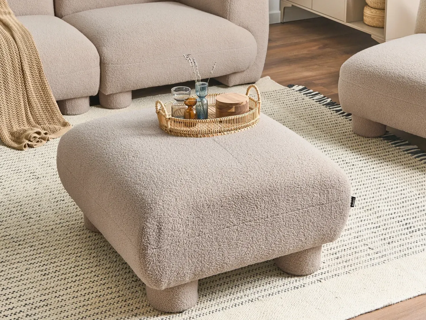 Ottomana MJALBI Bouclé Beige