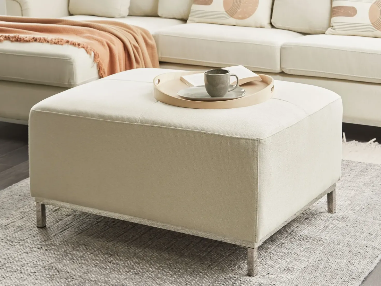 Ottomana OSLO Tessuto Beige