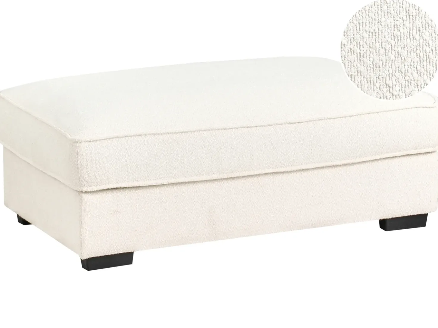 Ottomana RENDERS Bouclé Bianco sporco