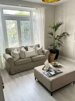 Ottomana ROVIGO Tessuto Beige