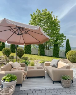 Ottomana ROVIGO Tessuto Beige