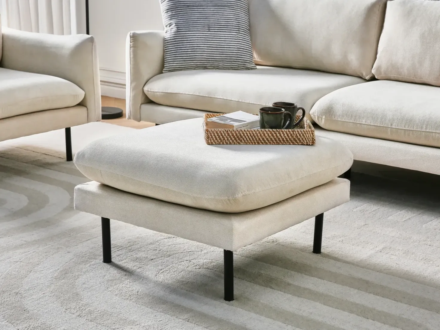 Ottomana VINTERBRO Tessuto Beige chiaro