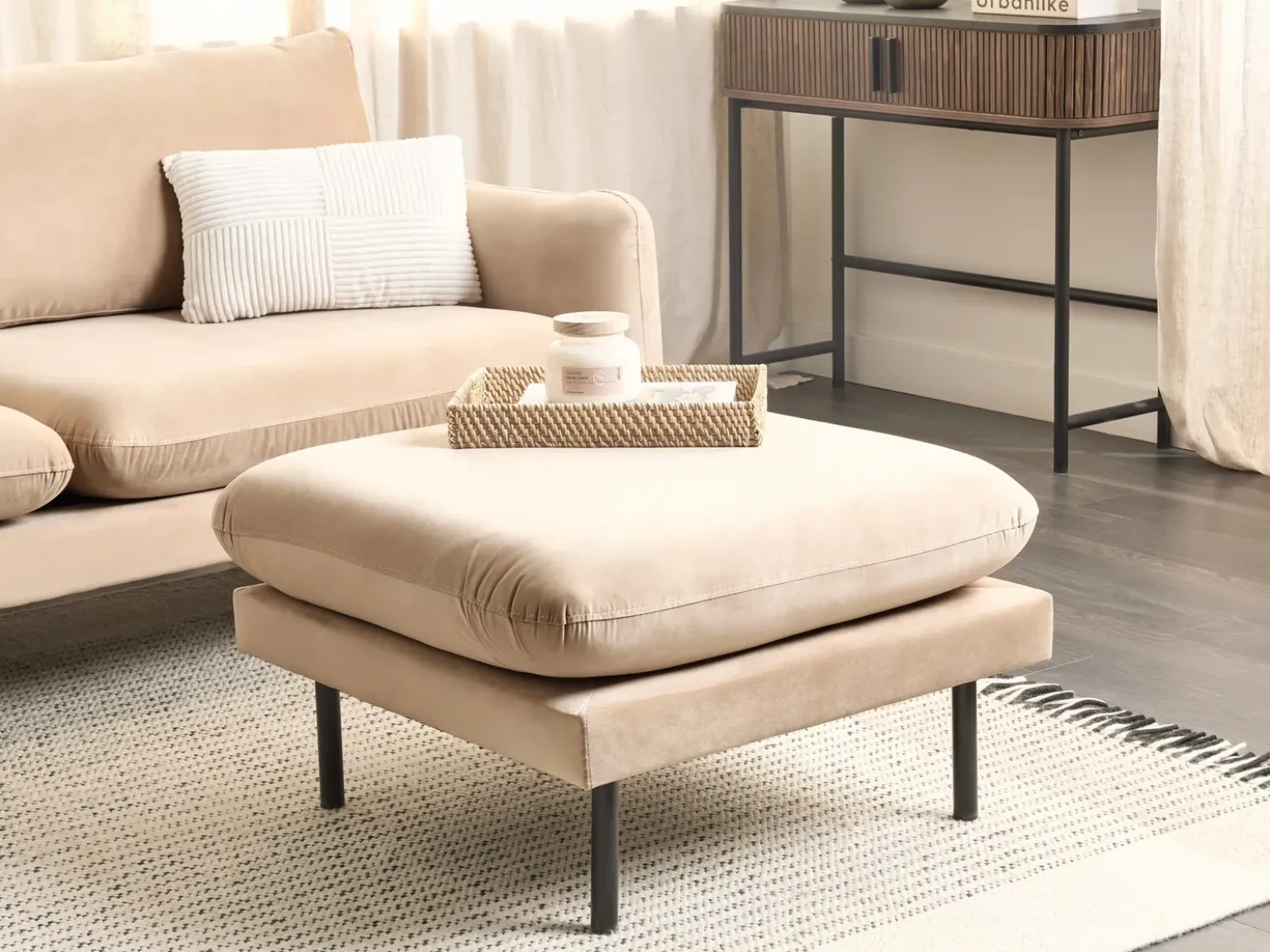 Ottomana VINTERBRO Velluto Beige
