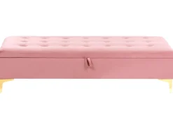 Ottomano contenitore ABERDEEN Velluto Rosa