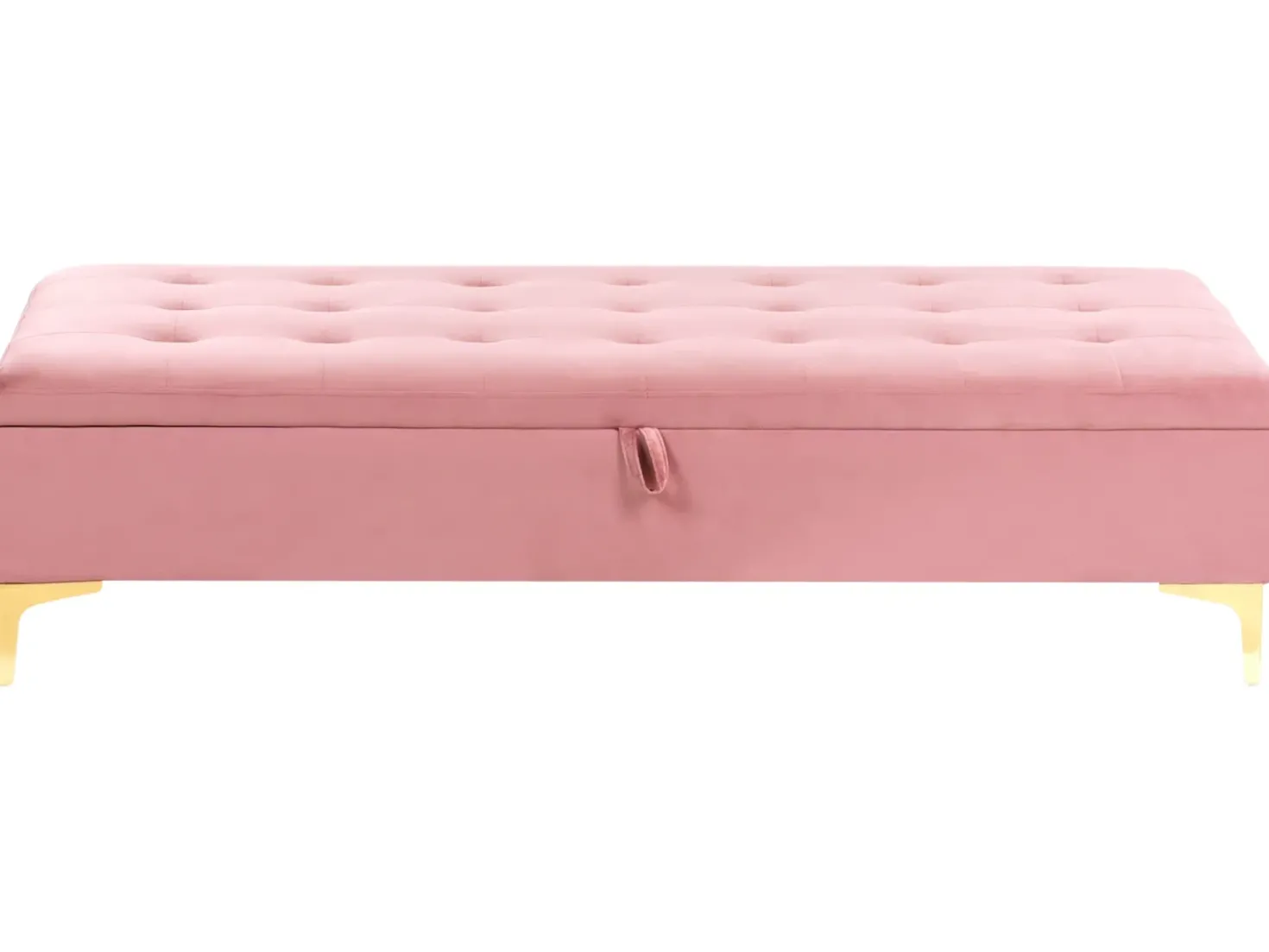 Ottomano contenitore ABERDEEN Velluto Rosa