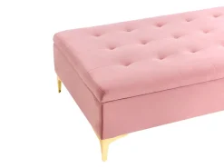 Ottomano contenitore ABERDEEN Velluto Rosa
