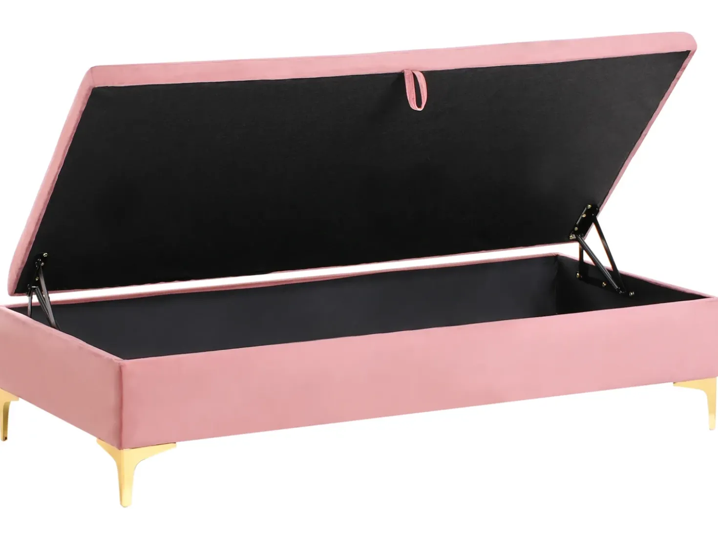 Ottomano contenitore ABERDEEN Velluto Rosa