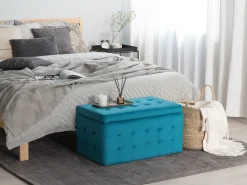 Ottomano contenitore MICHIGAN Velluto Blu oltremare
