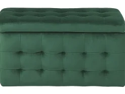 Ottomano contenitore MICHIGAN Velluto Verde scuro