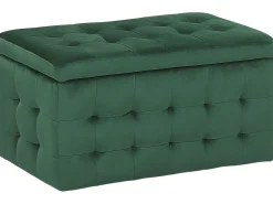 Ottomano contenitore MICHIGAN Velluto Verde scuro