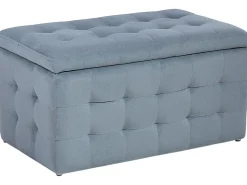 Ottomano contenitore MICHIGAN Velluto Grigio chiaro