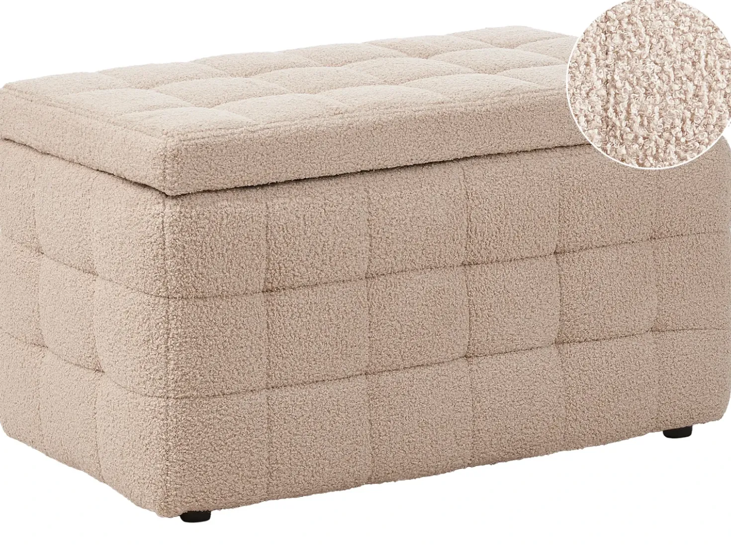 Ottomano contenitore MICHIGAN Bouclé Beige