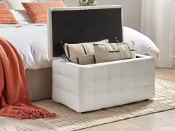Ottomano contenitore MICHIGAN Pelle sintetica Bianco