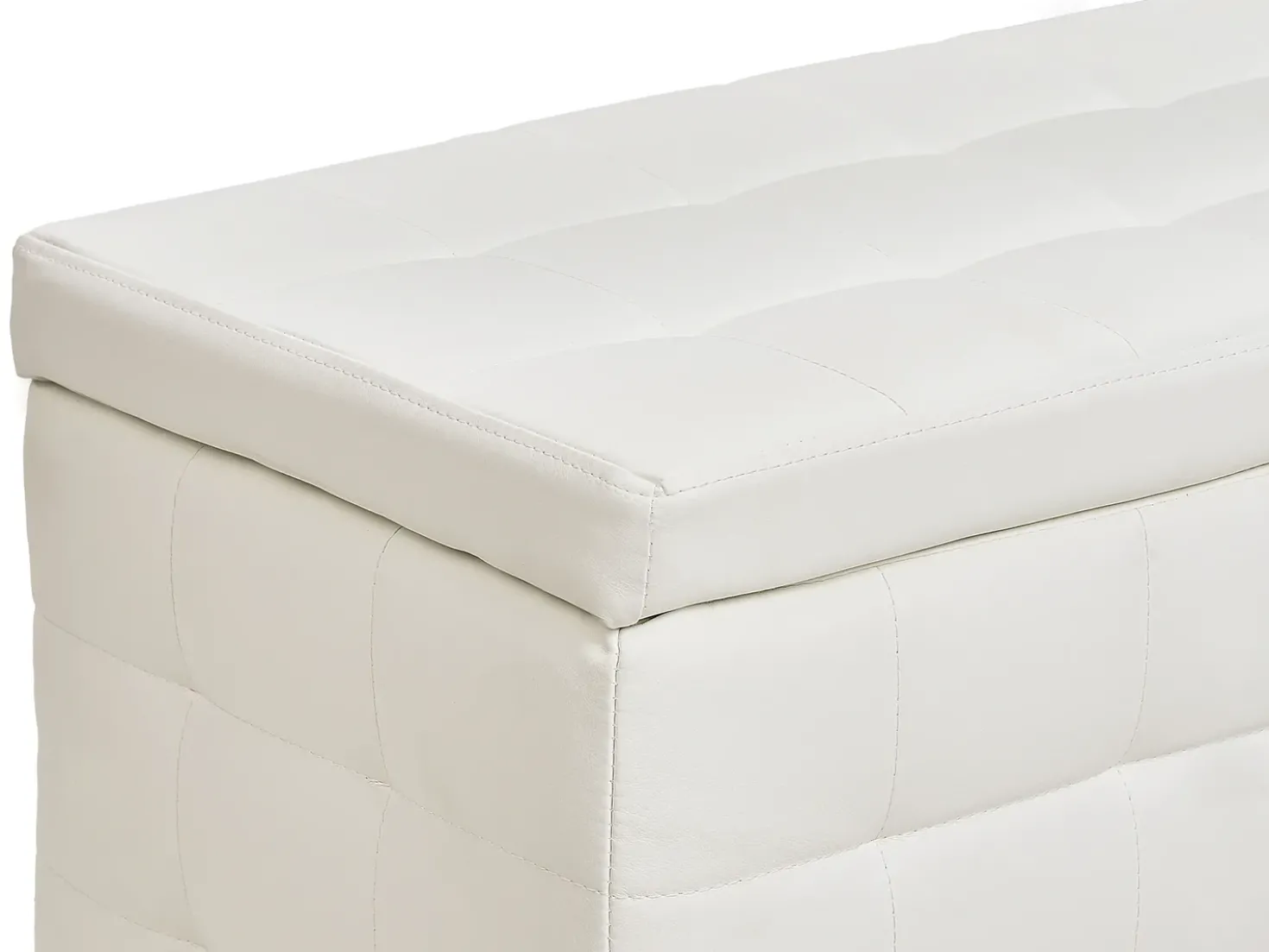 Ottomano contenitore MICHIGAN Pelle sintetica Bianco