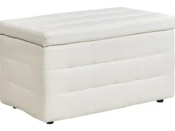 Ottomano contenitore MICHIGAN Pelle sintetica Bianco