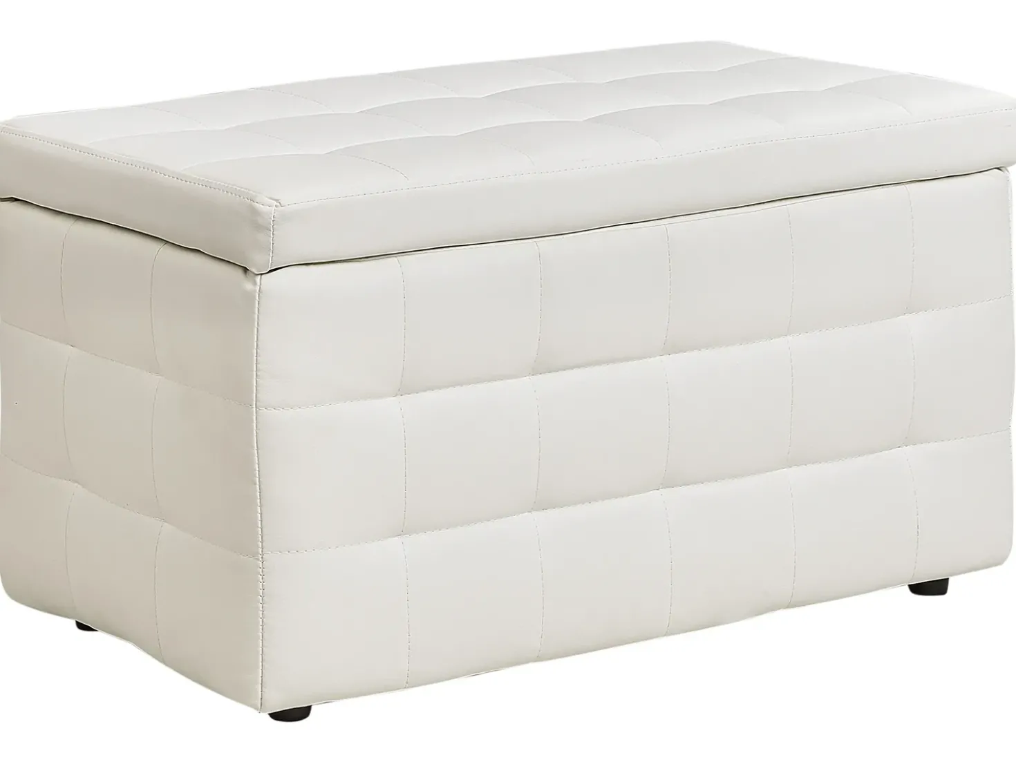 Ottomano contenitore MICHIGAN Pelle sintetica Bianco