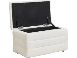 Ottomano contenitore MICHIGAN Pelle sintetica Bianco
