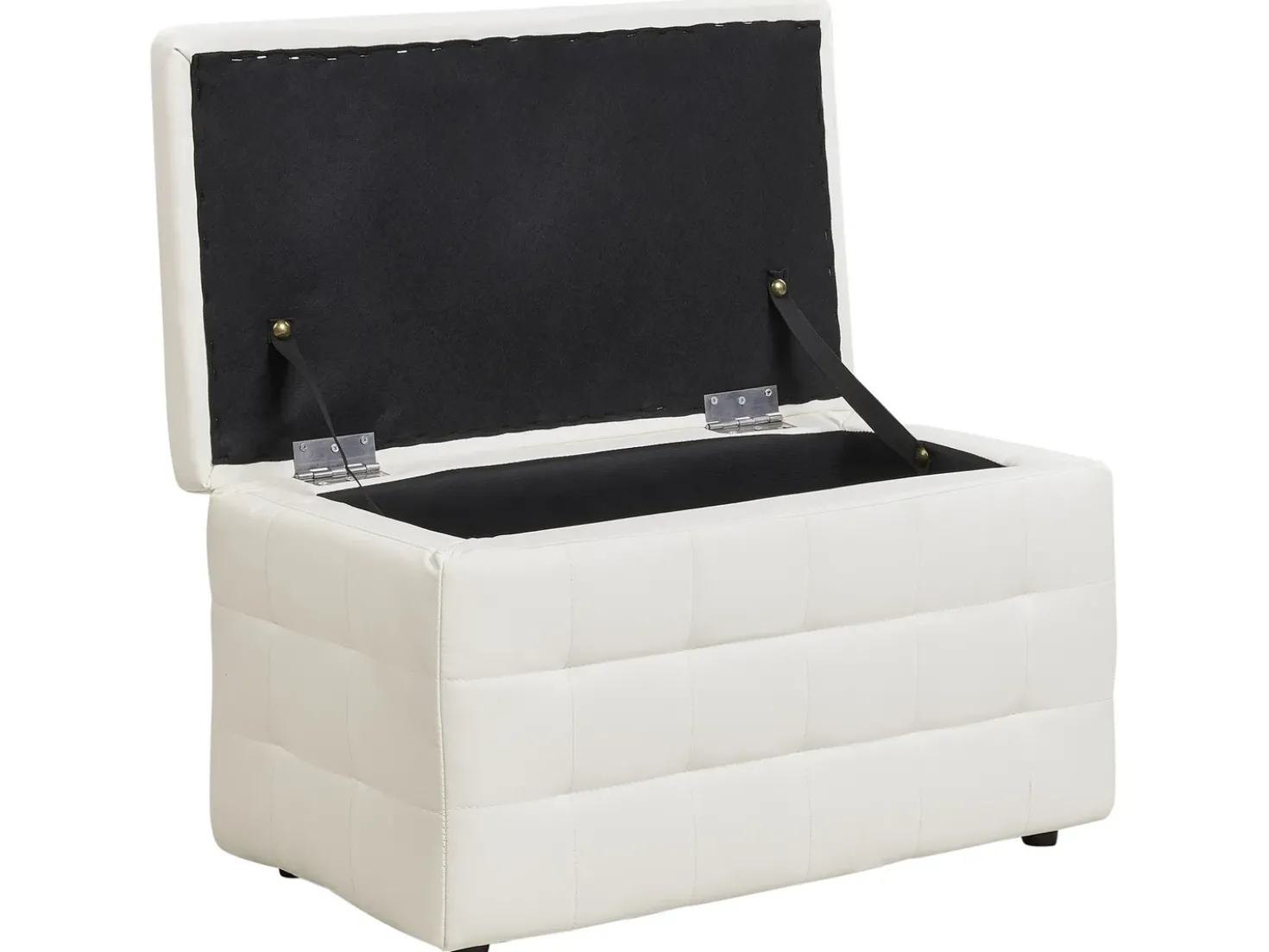 Ottomano contenitore MICHIGAN Pelle sintetica Bianco