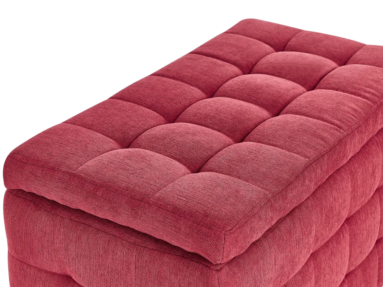 Ottomano contenitore MICHIGAN Tessuto Rosso
