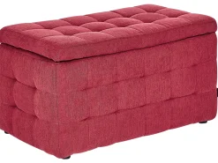 Ottomano contenitore MICHIGAN Tessuto Rosso
