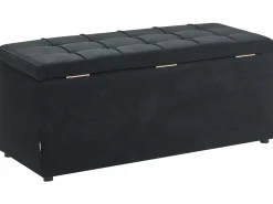 Ottomano contenitore OREM Tessuto 100 cm 40 cm Nero