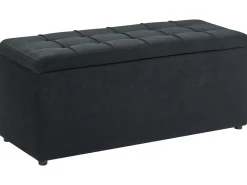 Ottomano contenitore OREM Tessuto 100 cm 40 cm Nero