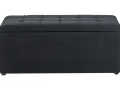 Ottomano contenitore OREM Tessuto 100 cm 40 cm Nero