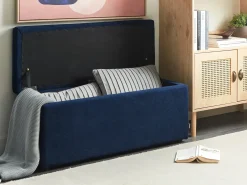 Ottomano contenitore OREM Tessuto Blu marino