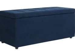 Ottomano contenitore OREM Tessuto Blu marino