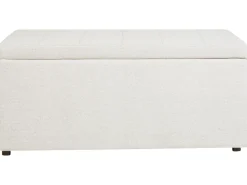 Ottomano contenitore OREM Tessuto Bianco sporco
