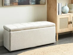 Ottomano contenitore OREM Tessuto Bianco sporco