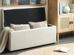Ottomano contenitore OREM Tessuto Bianco sporco
