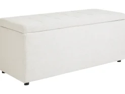 Ottomano contenitore OREM Tessuto Bianco sporco