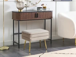 Panca contenitore imbottita ODESSA Velluto Beige