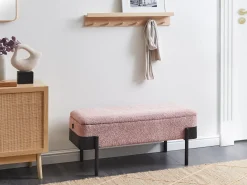 Panca contenitore imbottita WARREN Ciniglia Rosa