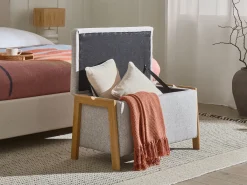 Panca contenitore imbottita EDLAND Tessuto Grigio chiaro