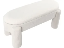 Panca contenitore imbottita OAKLEY Bouclé Bianco sporco