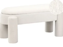 Panca contenitore imbottita OAKLEY Bouclé Bianco sporco