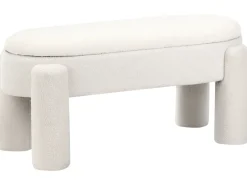 Panca contenitore imbottita OAKLEY Bouclé Bianco sporco
