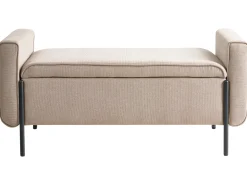 Panca contenitore imbottita LEWES Tessuto Beige