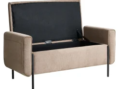Panca contenitore imbottita LEWES Tessuto Beige