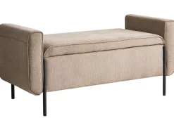 Panca contenitore imbottita LEWES Tessuto Beige